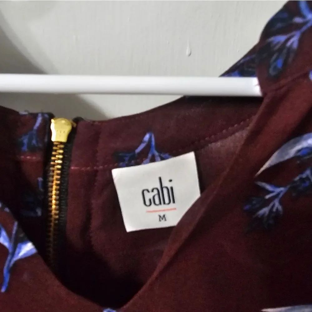 Cabi Burgundy Floral Tank Size Medium Excellent Condition